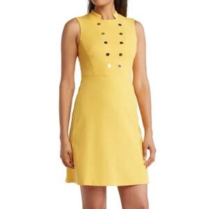 Tommy Hilfiger Sleeveless Yellow Mini Dress 16W